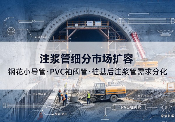 南江注浆管细分市场扩容，隧道钢花小导管、PVC 袖阀管、桩基后注浆管需求分化